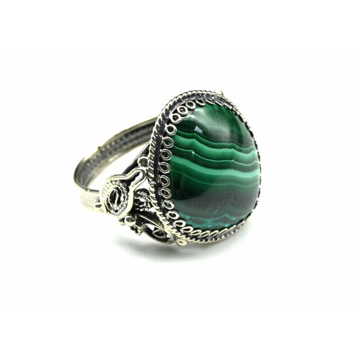 Кольцо Радуга Камня, малахит, размер 19, зеленый