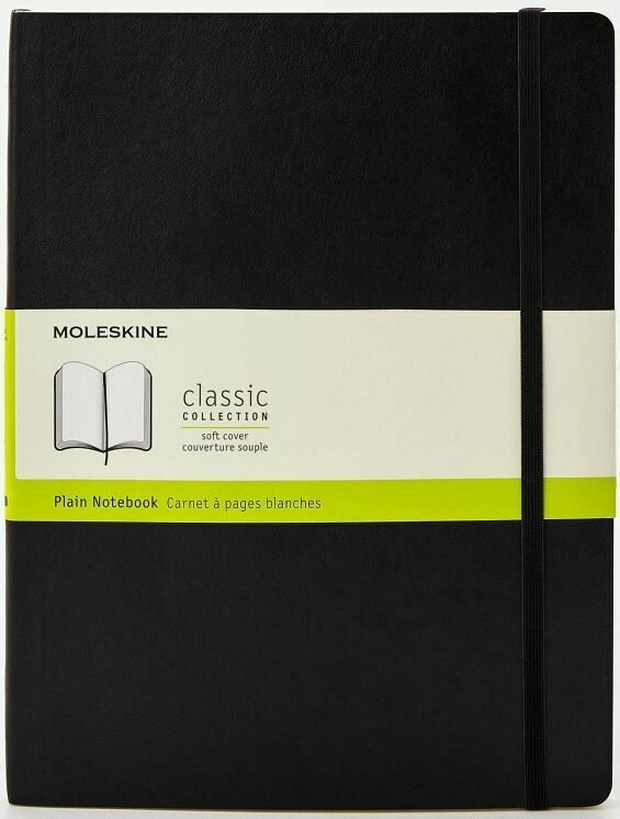 Блокнот без разметки Moleskine CLASSIC SOFT (QP623) 19х25см 192стр. мягкая обложка, черный