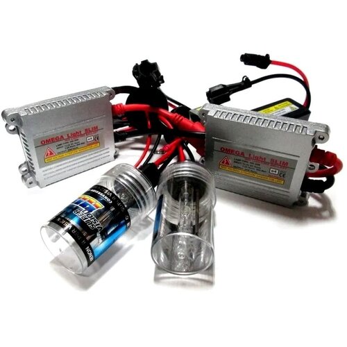 Комплект Ксенона HB3, 6000K, (2 лампы 2 блока розжига OMEGA light Slim) постоянного тока (DC)