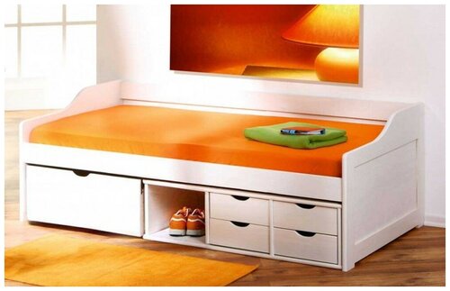 Кровать+комплект мебели марсель 100% массив 90х190 белая