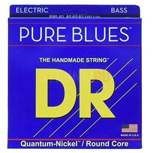 фото Струны для бас-гитары dr string pb5-40 pure blues