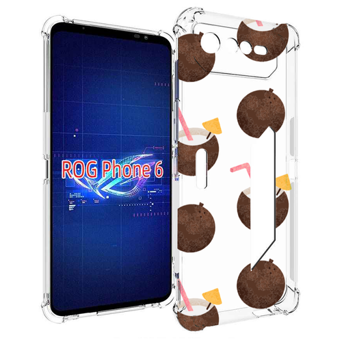 Чехол MyPads кокосики для Asus ROG Phone 6 задняя-панель-накладка-бампер чехол mypads minecraft 2 для asus rog phone 6 задняя панель накладка бампер