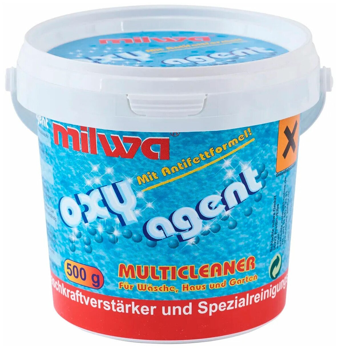 Пятновыводитель MILWA Oxy Agent (500 гр), порошковый, кислородный, универсальный, для цветных и светлых тканей
