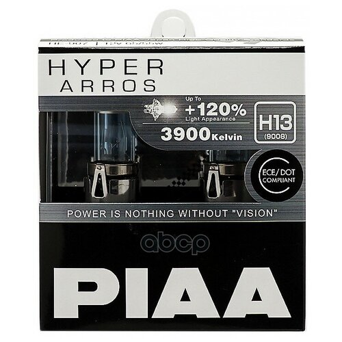 Лампы галогенные piaa hyper arros (type h13) (3900k) 55w. 2 шт., piaa, he-907-h13