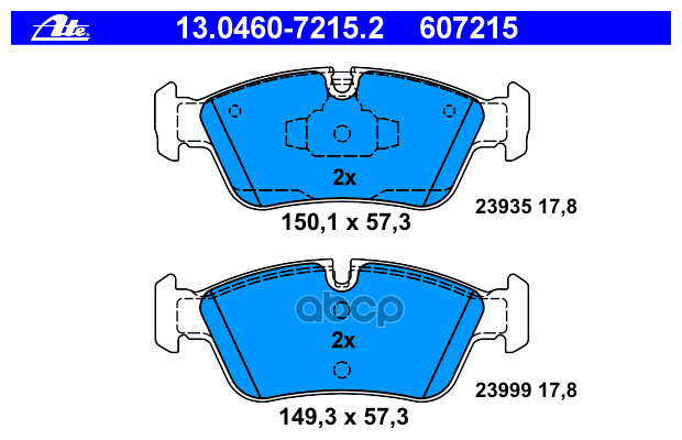 Колодки Тормозные Дисковые Ate арт. 13.0460-7215.2