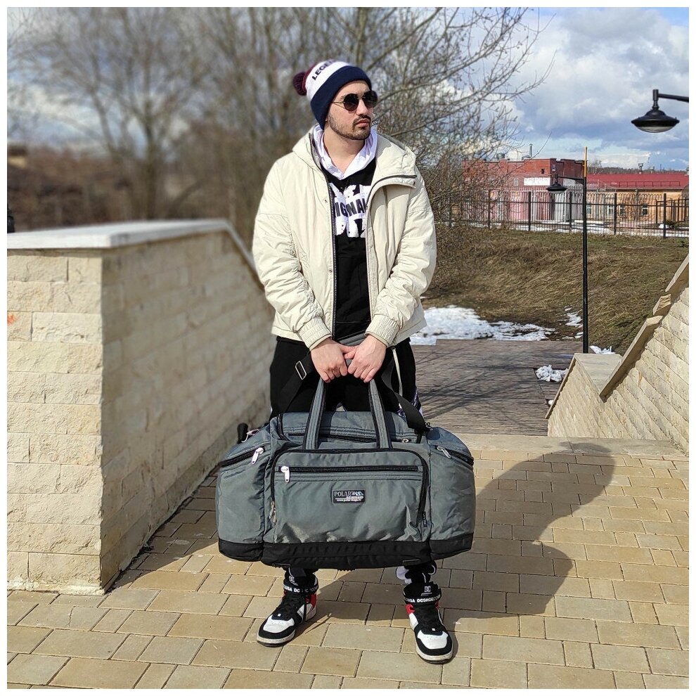 Спортивная сумка Polar, дорожная сумка, удобная сумка,плечевой ремень, полиэстер, с карманом для А4 71 х 29 х 26 - фотография № 10