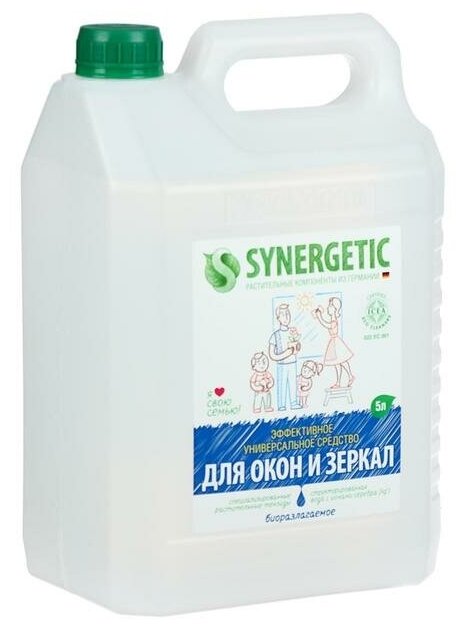 Средство для мытья стекол и зеркал Synergetic, 5л./В упаковке шт: 1