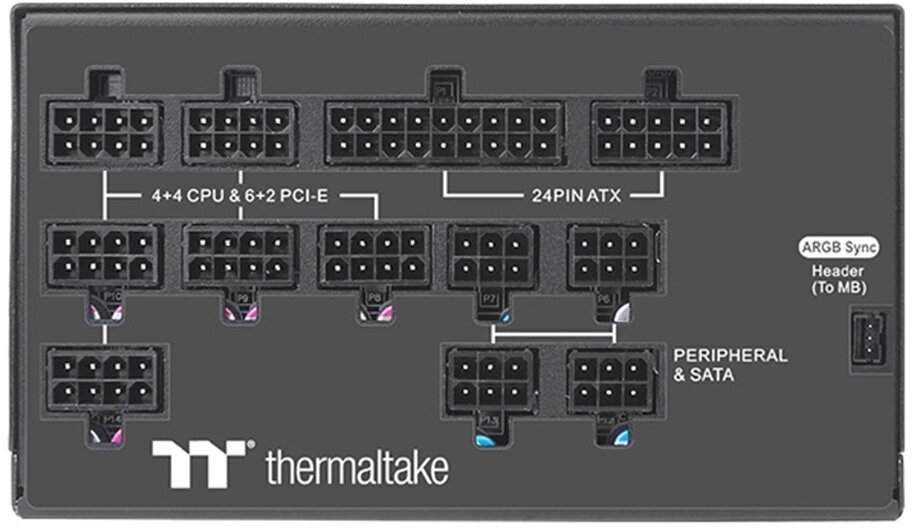 Блок питания Thermaltake PS-TPD-1050F3FAPE-1 1050W, active PFC, fully modular, 80 Plus Platinum, 140mm fan RTL - фото №13