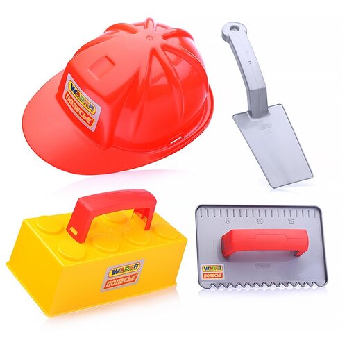 Набор игрушечных инструментов Полесье каменщика, №3 Construct, 4 элемента (50519) набор инструментов игрушечных в чемодане полесье