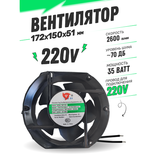 вентилятор kerf l1pb16t 35w для neva hair на планке Вентилятор AC220V 35W 172х150х51мм