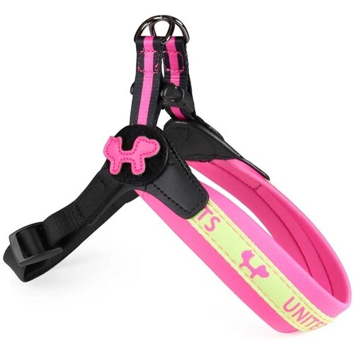 Шлейка для собак United Pets Complete me 1,5 x 34-42 см, розовая с желтым