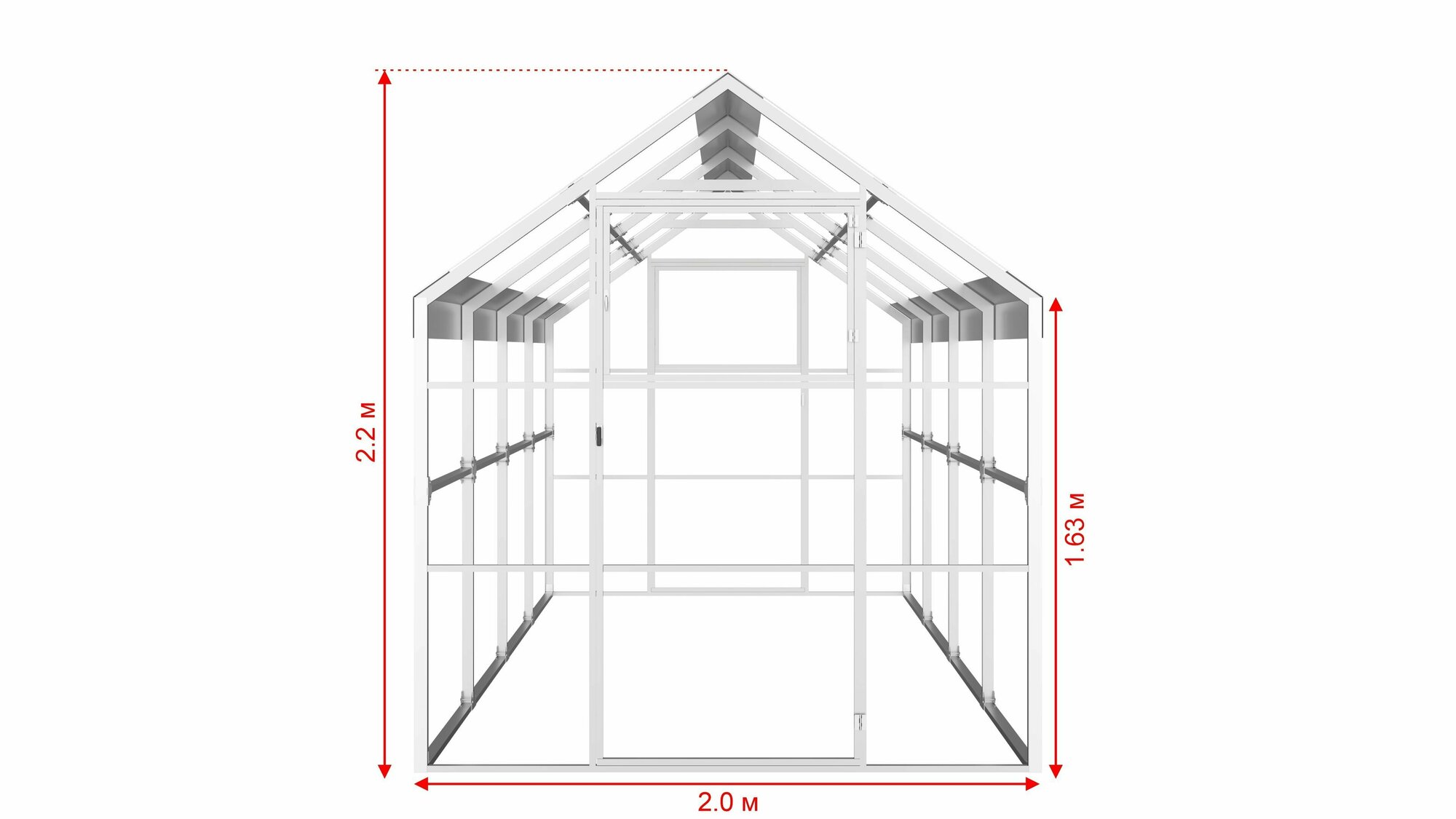 Каркас теплицы активагро Ударница англичанка База 4 м, ширина 2 м - фотография № 2