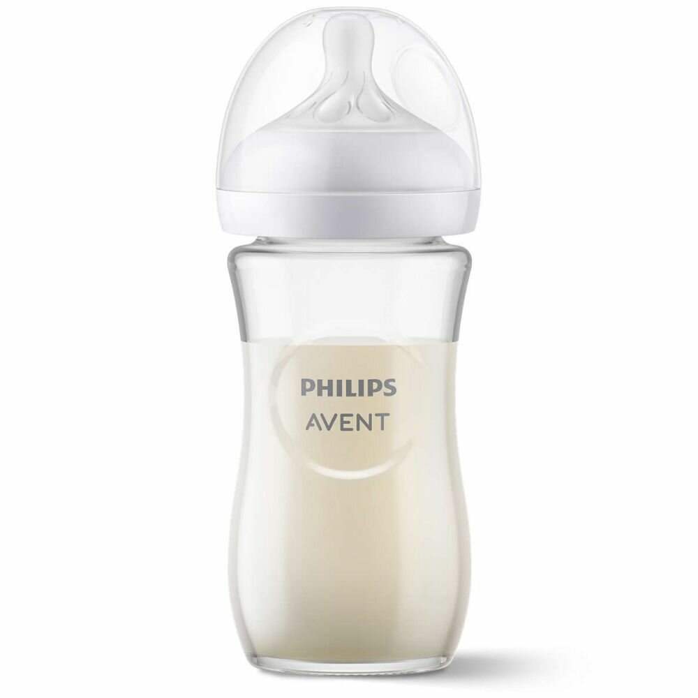 Бутылочка для кормления стеклянная Philips Avent Natural Response SCY933/01, 1 мес +, 240 мл с антиколиковым клапаном