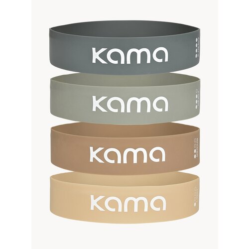 Резинки для фитнеса латексные, набор 4 шт, с чехлом, бежевые / Kama