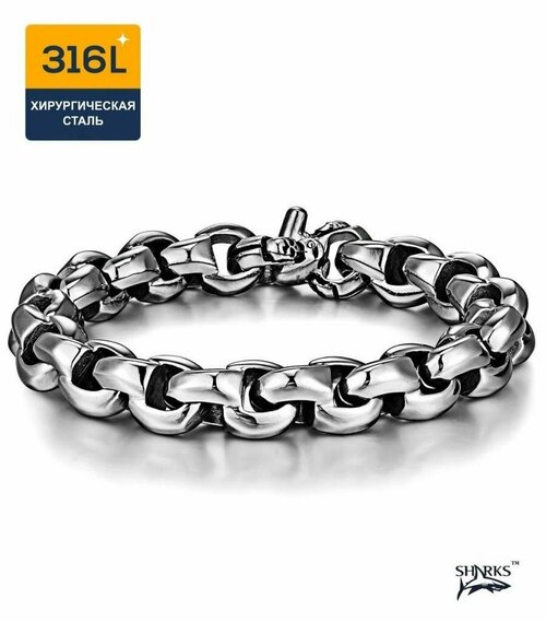 Браслет Sharks Jewelry, размер 21.5 см, серебристый