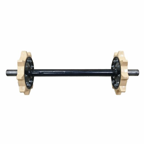 Вал ведомый, трансмиссии (мотобуксировщика) с сальниками, под тележку 488мм (в сборе со звездочками пластмассовыми)