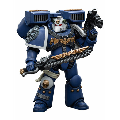 Фигурка JOYTOY Warhammer 40K Ultramarines Vanguard Veteran with Chainsword and Bolt Pistol 1:18