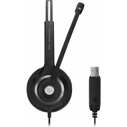 наушники epos sennheiser impact sc 230 usb моно гарнитура 1000516 Гарнитура EPOS Sennheiser SC 260 ED, для контактных центров, накладные, проводные, черный [1000515]