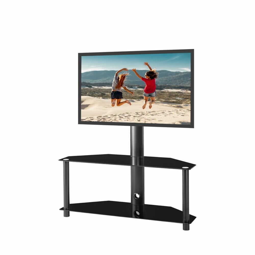фото Стойка для телевизора с кронштейном 32"-75", TW1002, 3-слойное чёрный Закаленное стекло