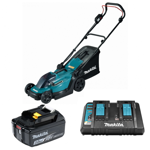 Аккумуляторная газонокосилка Makita DLM330PF 18V, 1x3.0Ah, DC18RD, Li-Ion