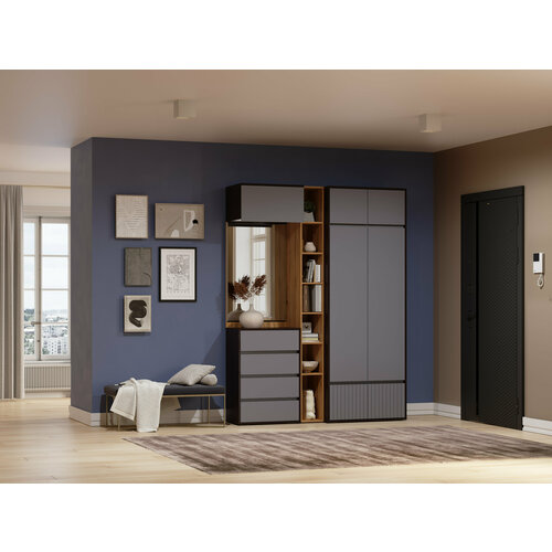 Комплект прихожей BOSA22162 16342176440 ВенгеДуб вотанГрафит софт МДФ 45830₽