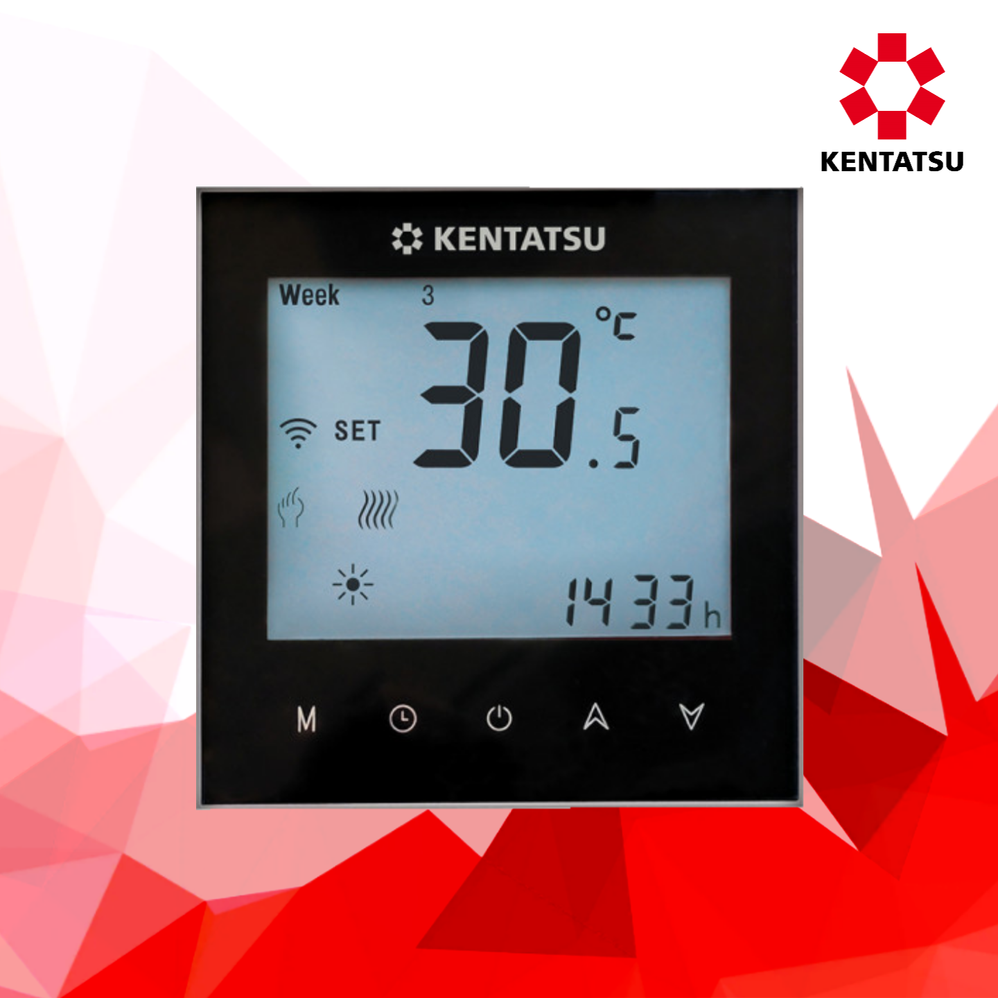 фото Kentatsu KCB-01GC комнатный термостат сенсорный с WiFi (черный)