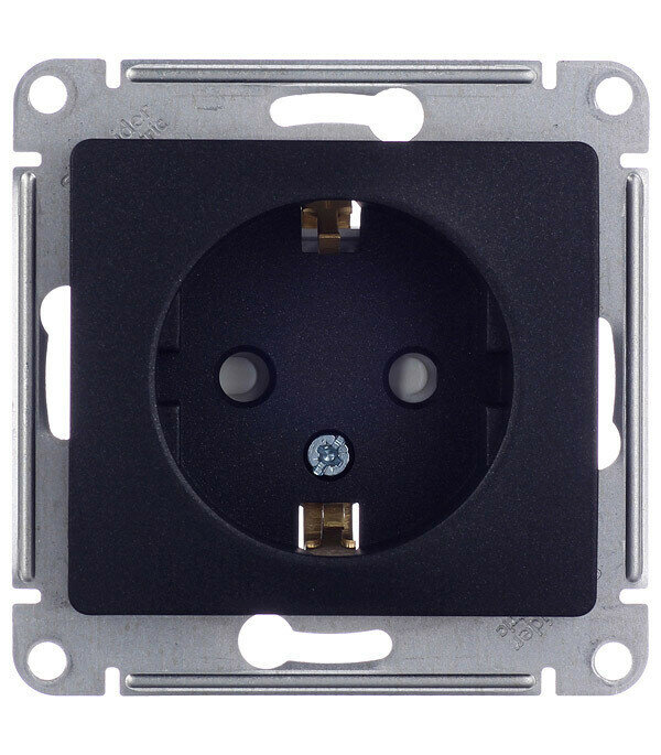 Розетка Systeme Electric Glossa встраиваемая антрацит со шторками (GSL000745) Systeme Electric GSL000745