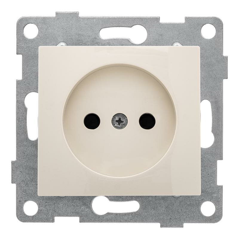 фото Розетка 1-м СП Bravo 16А 250В без заземл. защ. шторки механизм беж. GUSI С10Р2-003