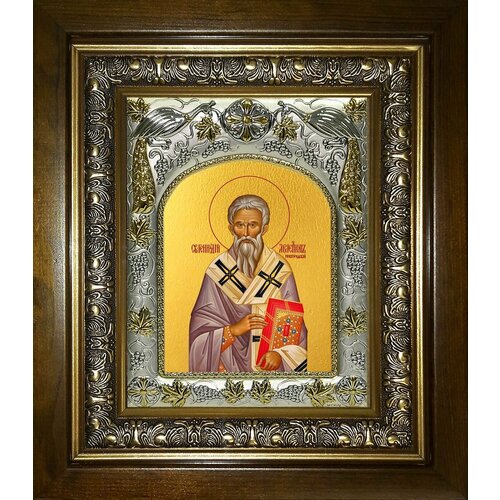 икона именная финифть в багете геннадий новгородский Икона Геннадий Новгородский