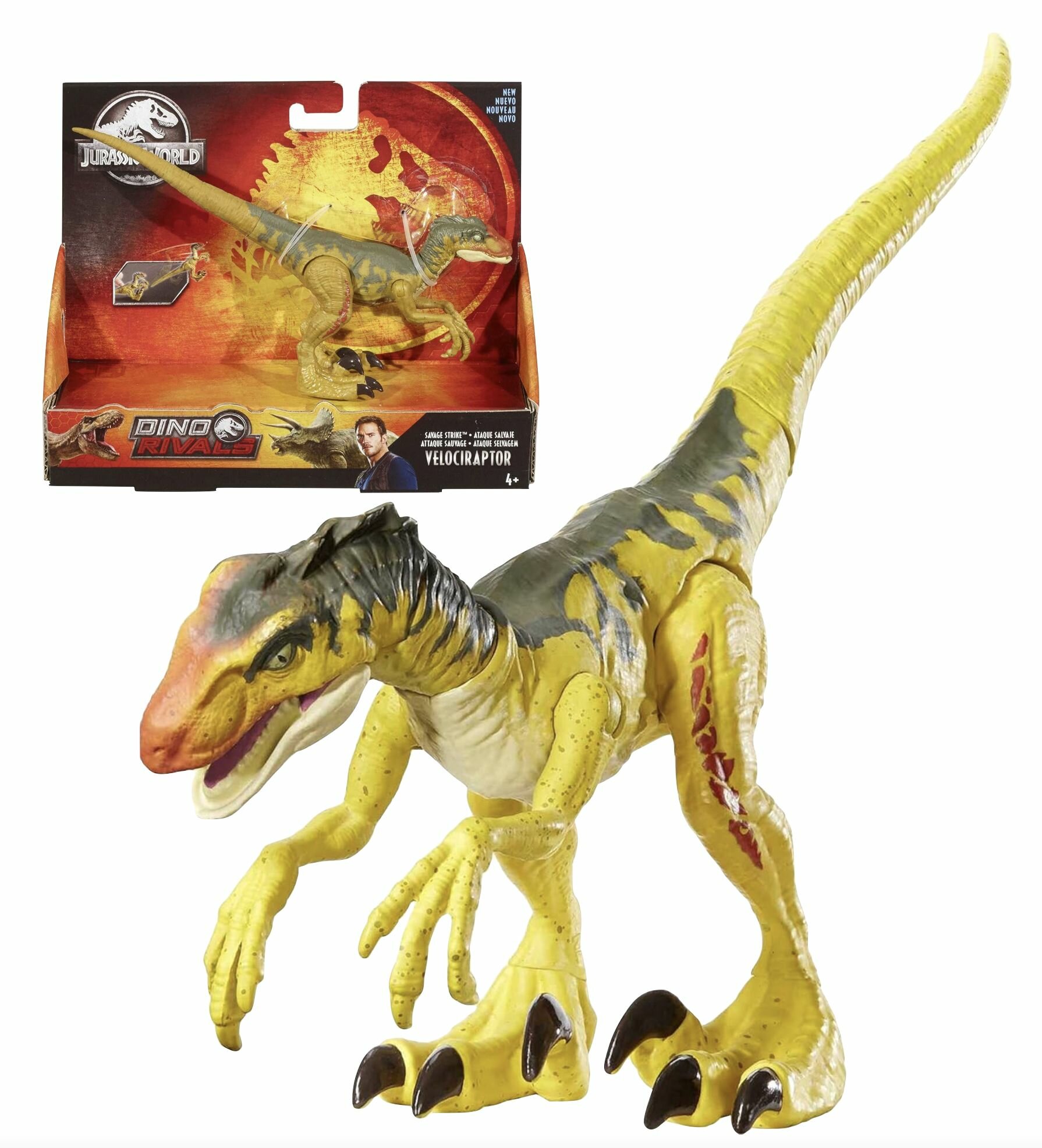 Фигурка динозавра Велоцираптор Jurassic World Velociraptor Savage Strike series GFG66 Mattel 2019