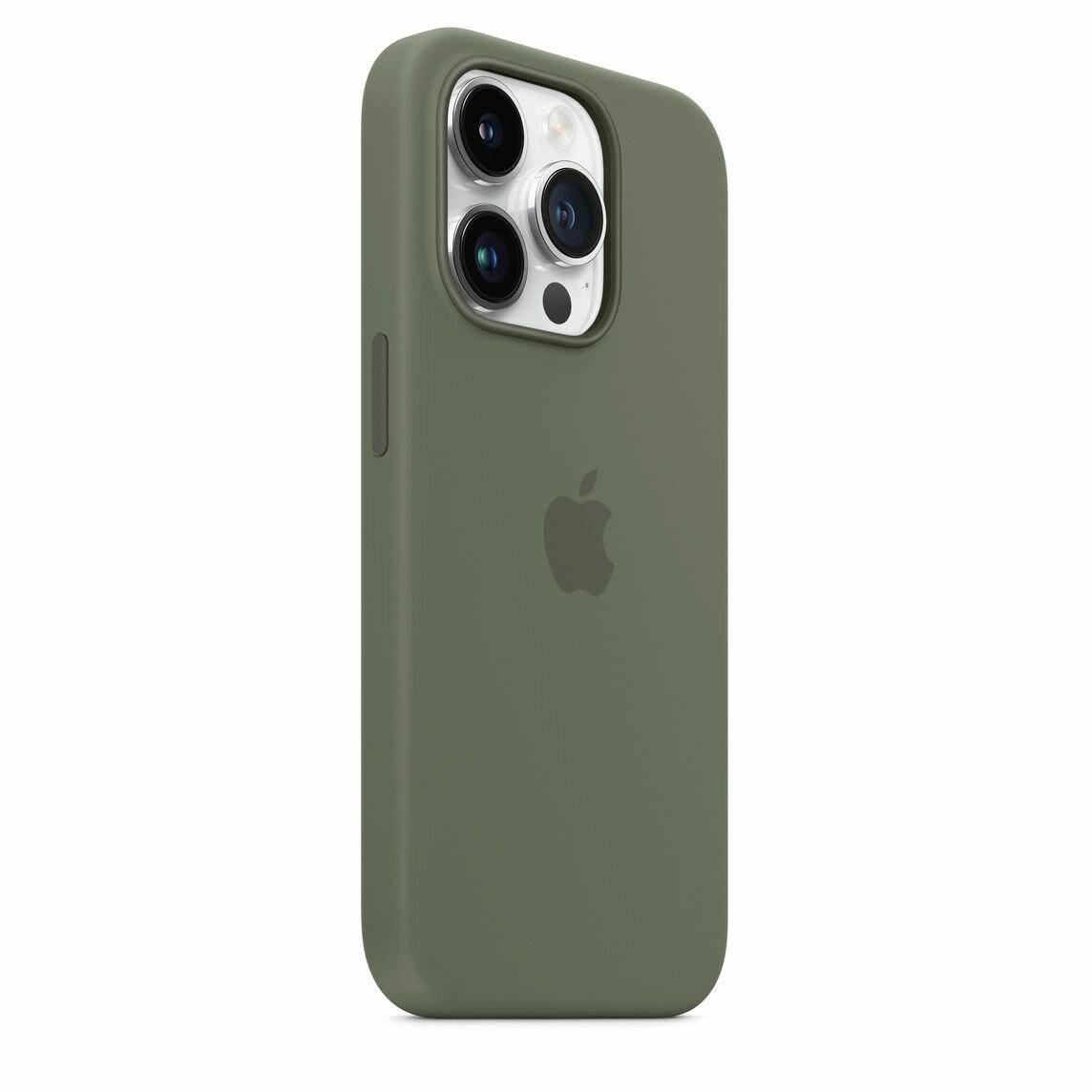 Чехол силиконовый MagSafe для iPhone 14 Pro Olive с анимацией NFC, Silicone case MagSafe для айфон 14 Про зелёный — фото 1