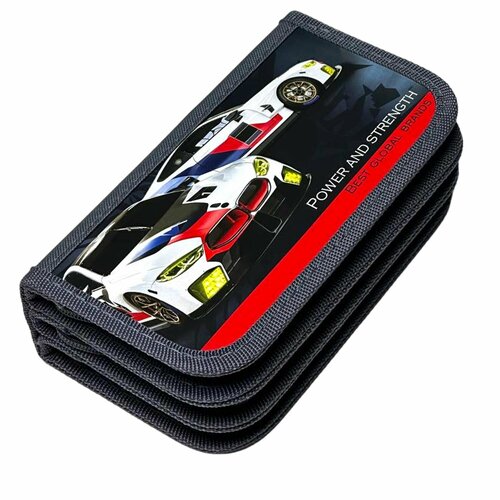 Пенал Яркий драйв 3-х секционный серый 190х100х50 мм 439₽