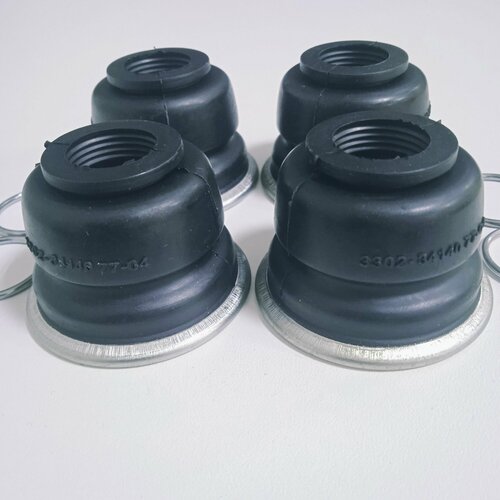 Пыльник рулевого наконечника в обойме с кольцом арт 3302-3414077-04 резина для ам ГАЗель в комплекте 4 шт 789₽