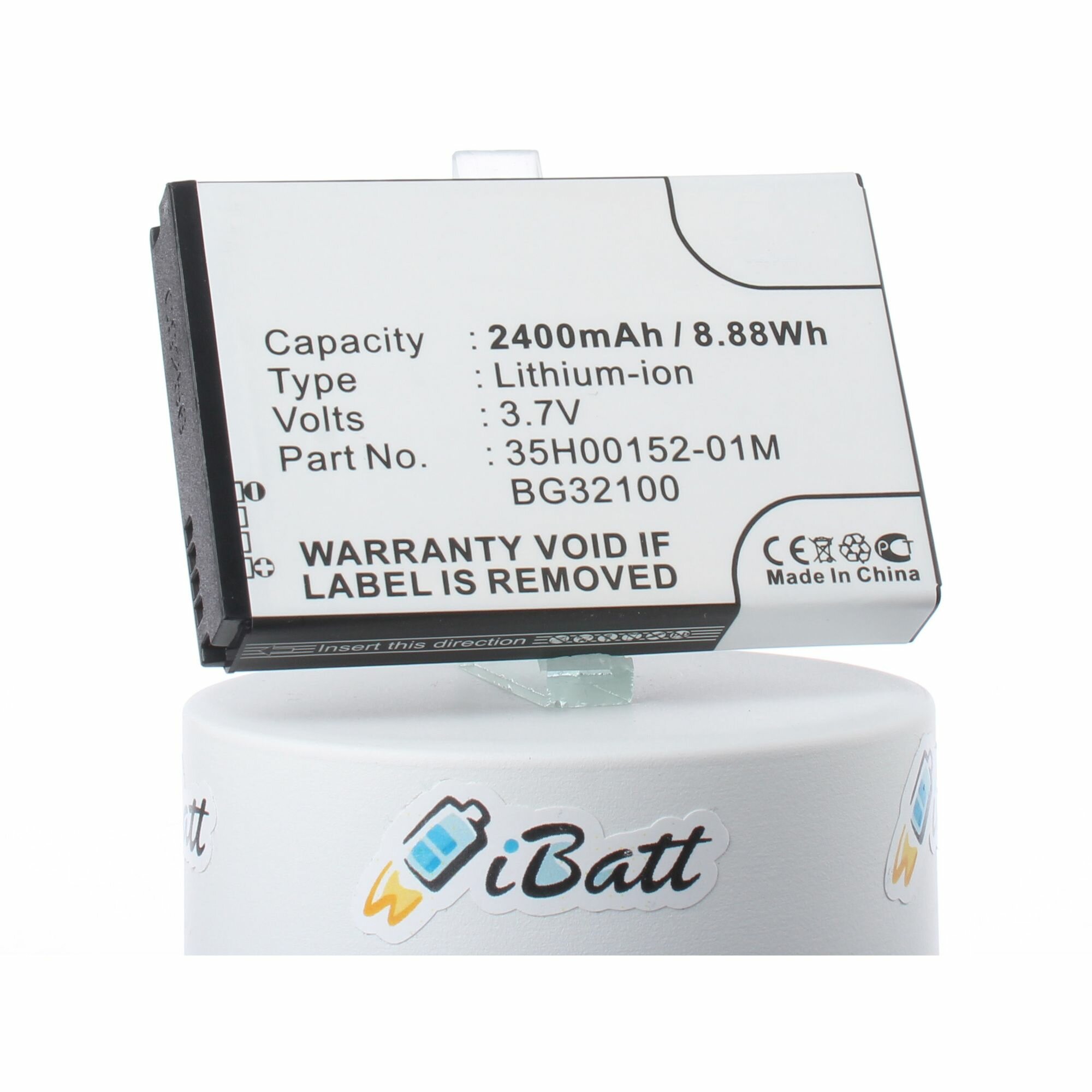 Аккумуляторная батарея iBatt 2400mAh для HTC BG32100, 35H00152-01M, BA S530, BH11100, 35H00159-00M, Incredible S