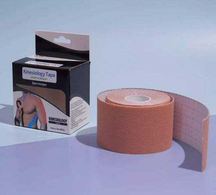 Тейп широкий 5 см/5 м для лица и тела, спортивный Kinesiology Tape