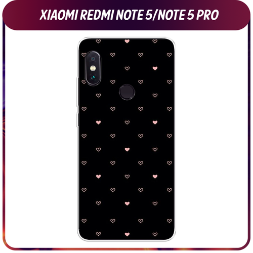 Силиконовый чехол на Xiaomi Redmi Note 5/Note 5 Pro / Сяоми Редми Нот 5/Нот 5 Про Чехол с сердечками силиконовый чехол взгляд черной кошки на xiaomi redmi note 5 note 5 pro сяоми редми нот 5 нот 5 про