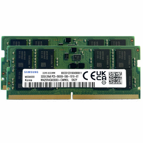 Оперативная память для ноутбуков SAMSUNG Laptop DDR5-5600MHz SODIMM 64Gb 2x32Gb M425R4GA3BB0 OEM 26490₽