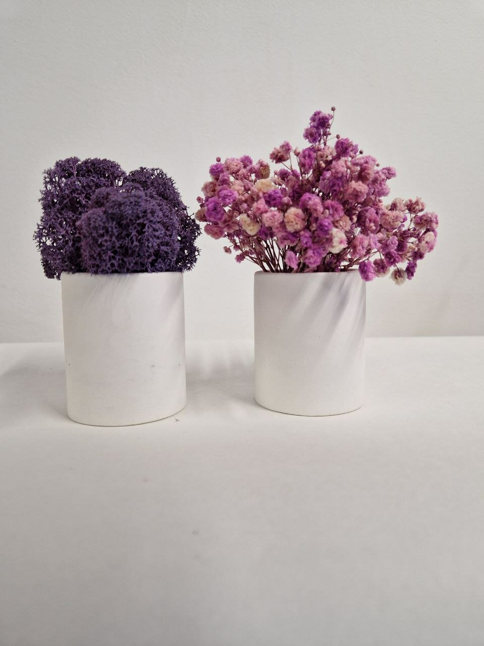 "Гипсовые кашпо Лилия с мхом и цветами" от бренда Stabflora, 2 шт