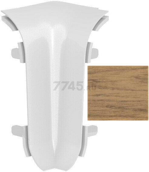 Внутренний угол для плинтуса, высота 60 мм, цвет дуб мериленд