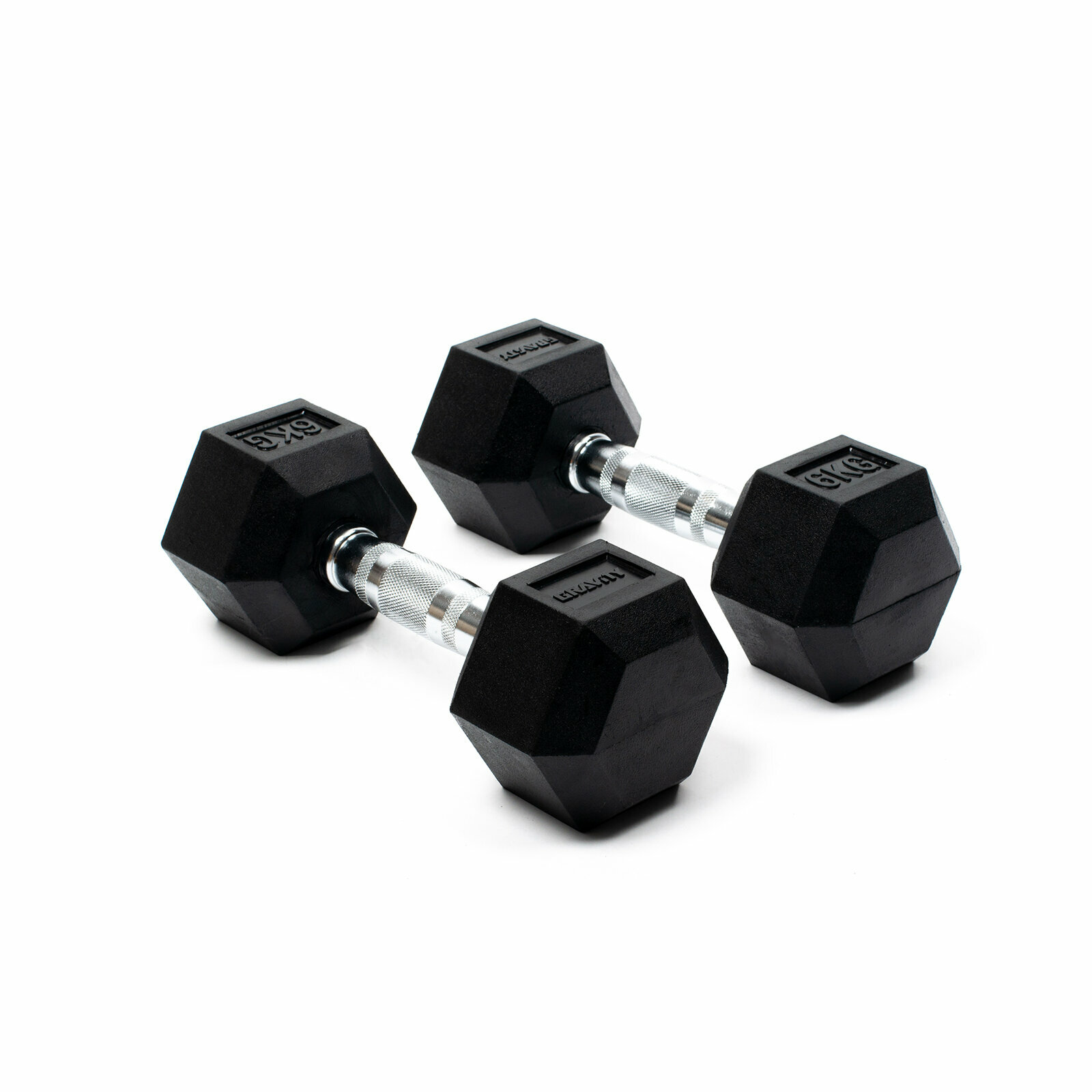 Пара гексагональных гантелей Gravity, вес одной гантели 6 кг, общий вес 12 кг, цвет черный — фото 1