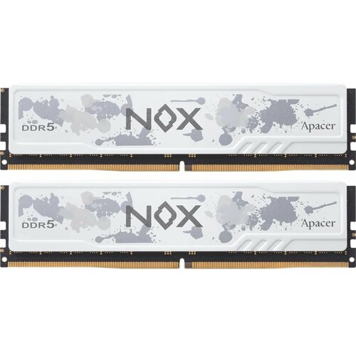 Оперативная память 64Gb DDR5 6200MHz Apacer NOX White 2x32Gb KIT AH5U64G62C532MWAA-2 18260₽