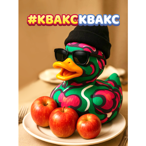 фото Мягкая коллекционная игрушка kwaaks (квакс), утка джон, 15 см (с аксессуарами)