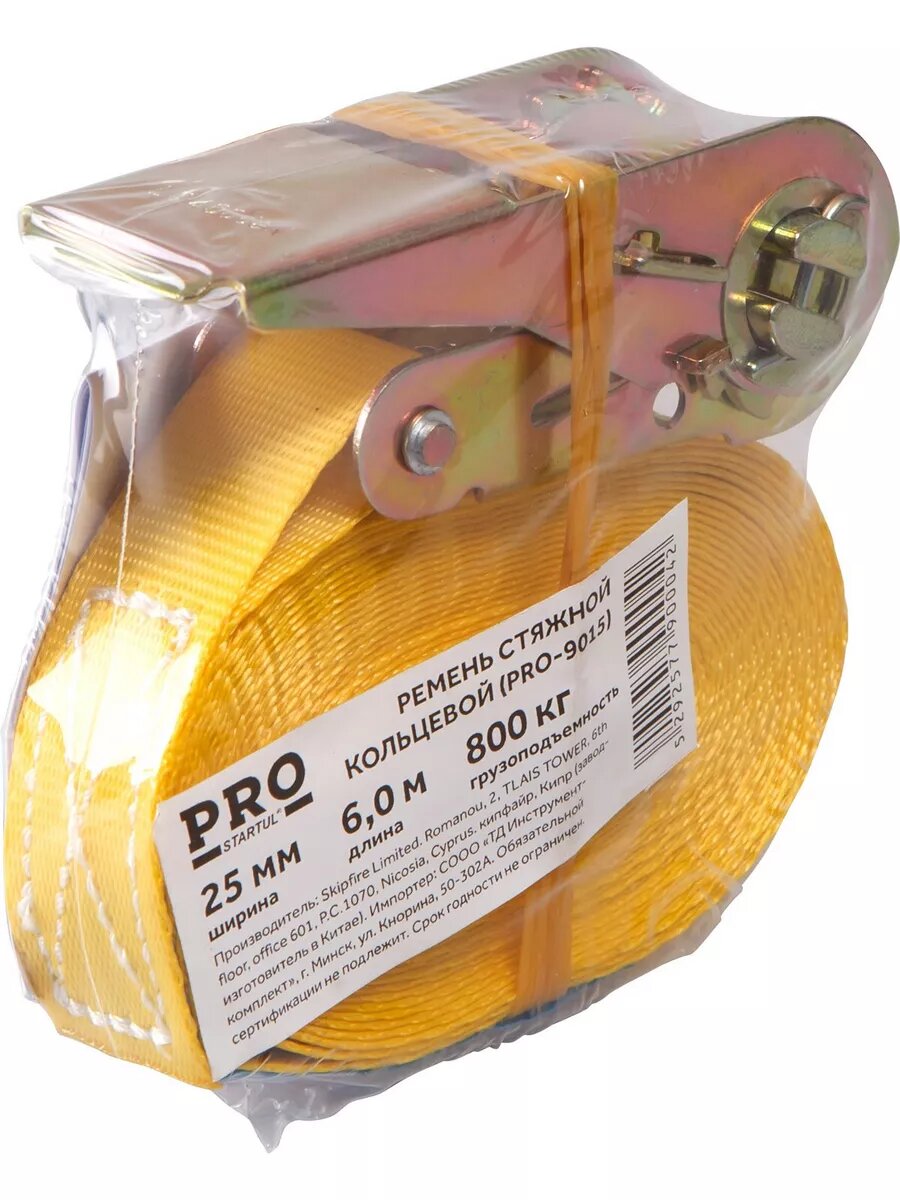 Ремень стяжной кольцевой 0,8 т, 6 м PRO STARTUL (багажный) (PRO-9015)