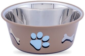 Миска Lilli Pet METAL STAR Paw&bone для животных, 1800 мл, коричневая