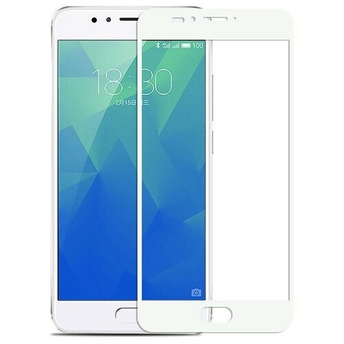 Защитное стекло на Meizu M5, 3D Fiber, белый защитное стекло на meizu 15 plus 3d черный