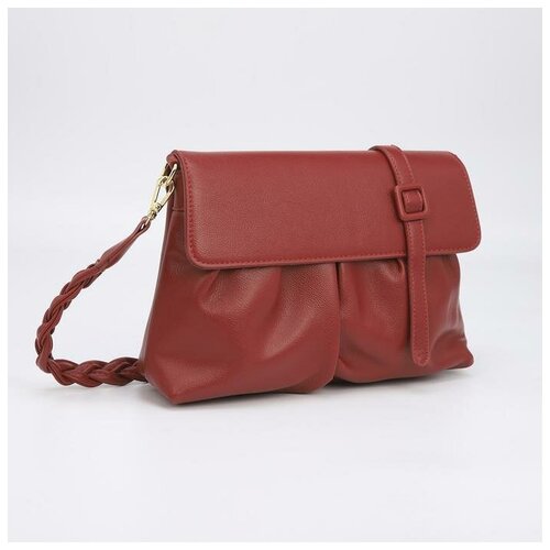 фото Сумка-багет, отдел на молнии, длинный ремень, цвет бордовый mikimarket