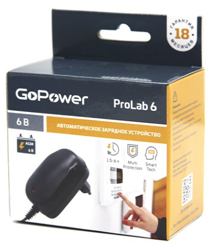 З/У для свинцово-кислотных аккумуляторов 6V GoPower ProLab 6 1.0A