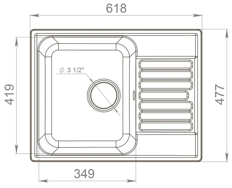 Кухонная мойка Reflection Prima RF0460GR, серый - фотография № 9