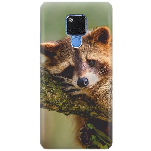 фото Gosso ультратонкий силиконовый чехол-накладка для huawei mate 20 x с принтом "задумчивый енот"