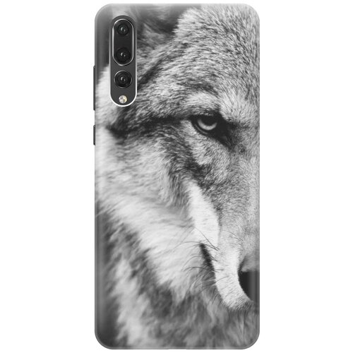 фото Силиконовый чехол на huawei p20 pro / хуавйе п20 про с принтом "спокойный волк" gosso